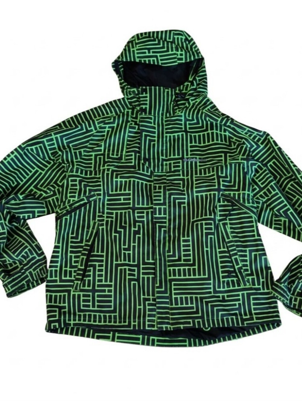 Columbia Men’s Coreshot Omni-Tech Ski Jacket Neon Geometric Maze Size L